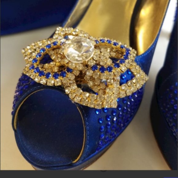 Rare luxury designer Louis David Heels Size 41 & Matching Purse Embellished - Picture 3 of 7